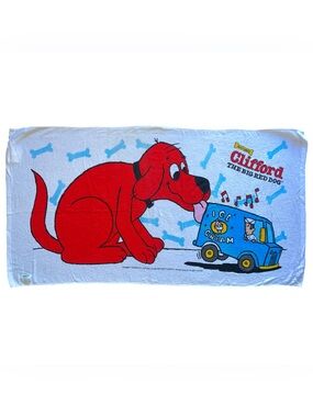 NWT Rare Clifford The Big Red Dog Swim Beach Pool Towel 28"x50" VTG Ice Cream